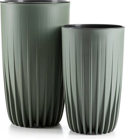 PLASTOVÝ KVETINÁČ STRIPPED 30X51,5 CM ZELENÁ