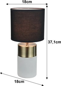 Stolná lampa Qenny Typ 20 - čierna / svetlosivá