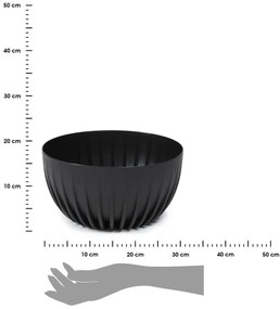 PLASTOVÝ KVETINÁČ STRIPPED ECO 16X30 CM ČIERNA