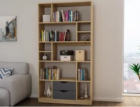 Vysoký regál/knižnica Sten, dub artisan/grafit%