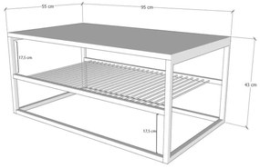 Konferenčný stolík ASUDE 43x95 cm čierna/biela