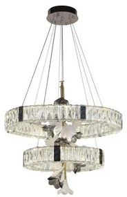 LED Stmievateľný krištáľový luster na lanku LED/70W/230V + diaľkové ovládanie