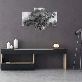 Obraz - Akvareloví papagáje (90x60 cm)