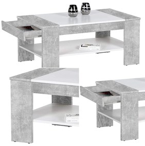 Sconto Konferenčný stolík FINLEY PLUS beton/biela