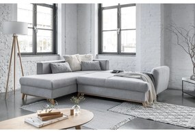 Svetlosivá rozkladacia/s úložným priestorom rohová pohovka (ľavý roh/do L) Scandic Lagom – Miuform