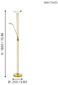 Eglo 93877 - LED stmievateľná lampa BAYA 1 LED/20W + LED/2,5W mosadz