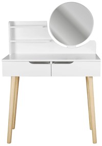 Dekorstudio Toaletný stolík so zrkadlom - SCANDI biely