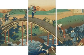 Obraz - Katsushika Hokusai, Ariwara no Narihirafrom the series One Hundred, Poems Explained by the Nurse (Hyakunin isshu uba ga etoki), reprodukcia (90x60 cm)