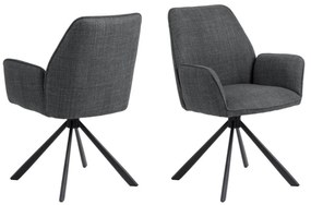 Otočná jedálenská stolička Glenda, tmavosivá (07481)