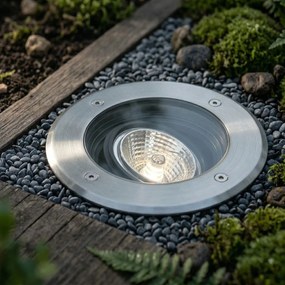 Moderné vonkajšie zemné bodové svetlo oceľ AR70 nastaviteľné IP65 - Delux