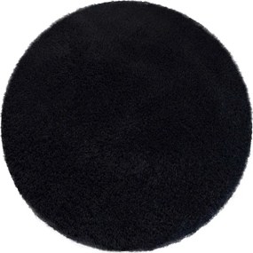 Okrúhly koberec Alpaka v čiernej farbe – mäkký a moderný Rozmer: 80 cm