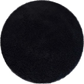 Okrúhly koberec Alpaka v čiernej farbe – mäkký a moderný Rozmer: 90 cm