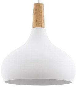 Eglo 901178 - Závesný luster na lanku SABINAR 1xE27/60 W/230 V, pr. 28 cm, biely-