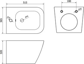 Mexen Madox, závesný bidet 515x365x320 mm, biela, 35155100