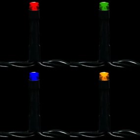 Vianočné osvetlenie 10 m, 100 LED, farebné, zelený kábel