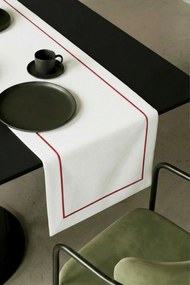 Behúň na stôl QUEEN biely s bordovou Rozmer: 40x180 cm
