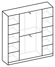Šatníková skriňa TUNA 2 - biela/čierna