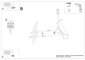 Thoro Lighting Nástenné svietidlo PINNE 67 sivé