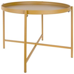 Okrovožltý kovový okrúhly konferenčný stolík ø 50 cm Meseta – Leitmotiv