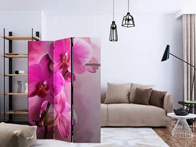 Paraván - Pink Orchid [Room Dividers] Veľkosť: 135x172, Verzia: Jednostranný