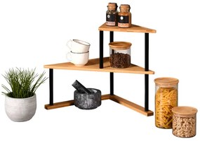 Kesper Rohová dvojposchodová polica, prídavná polička s 2 úrovňami, čierna CORNER BLACK