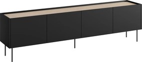 TV stolík Desin 220 cm s kovovými nohami - čierny mat / dub nagano