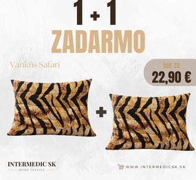 Vankúš Safari 70×90 cm so zipsom – 1+1 ZADARMO