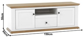 TV stolík/skrinka Leoras MZ15 (biela + dub grand). Vlastná spoľahlivá doprava až k Vám domov. 1017348