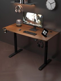 Herný stôl BR01 tmavohnedý s čiernym rámom 120 cm