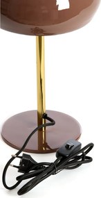 Hnedá stolová lampa s kovovým tienidlom (výška 34 cm) Surin – Light &amp; Living