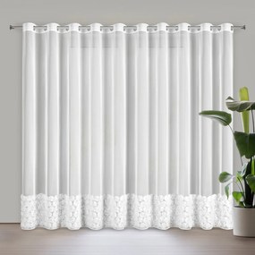 ZÁCLONA NA KRÚŽKOCH EVA MINGE ROSES3 350X250 CM BIELA