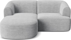 Svetlosivá menčestrová rohová pohovka (ľavý roh/s leňoškou) Campi – Cosmopolitan Design