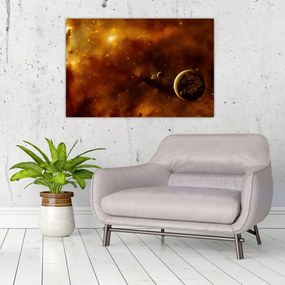 Obraz - Planéty s hmlovinou (90x60 cm)