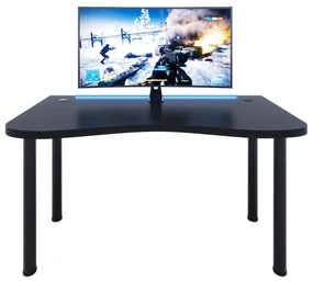 Herný pc stôl Gamer Y (čierna) (s RGB LED osvetlením). Vlastná spoľahlivá doprava až k Vám domov. 1054981