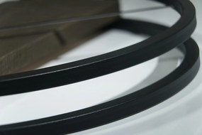 Dekorstudio Kovové hodiny s dubovým drevom LOFT OVAL wenge