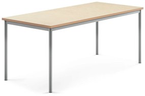 Stôl SONITUS, 1800x800x720 mm, linoleum - béžová, strieborná