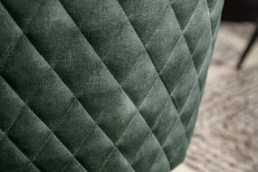 Stolička Euphoria tmavozelená zamatová otočná