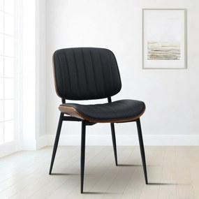 Konferenčná stolička Tiffin koženka - Orech / Čierna