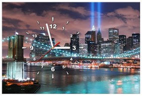 Gario Obraz s hodinami Panoráma Manhattanu Rozmery: 60 x 40 cm
