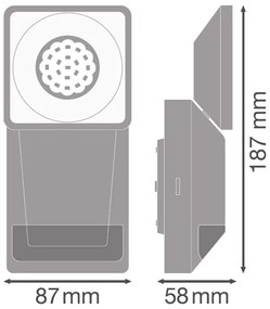Ledvance -LED Vonkajšie nástenné svietidlo so senzorom SPOT LED/8W/230V IP55 čierna