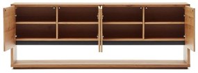 Nízka komoda v dekore duba v prírodnej farbe 200x74 cm Alguema – Kave Home