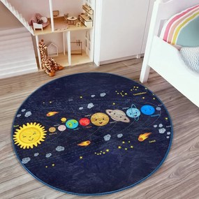 Tmavomodrý detský koberec ø 120 cm Comfort – Mila Home