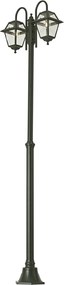 Klasická vonkajšia lampa tmavozelená 235 cm 2-svetlá IP44 - Berta