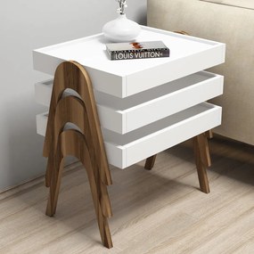 Skladací stôl Roma White, 3 ks