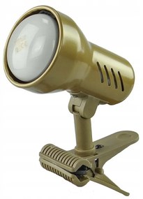 TEMAR Stolná retro lampa s klipom KM, 1xE27, 40W, zlatá