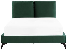 Zamatová posteľ 140 x 200 cm zelená MELLE Beliani