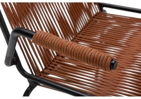 Terakotové kovové jedálenské stoličky v súprave s podrúčkami/stohovateľné 2 ks Emily – Marckeric