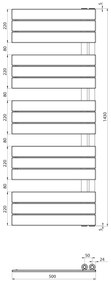 Aqualine Aqualine, MYTHOS vykurovacie teleso 500x1430 mm, biela, LLM514W