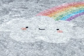 Dywany Łuszczów, Detský kusový koberec Junior 52063.801 Rainbow grey, 80x150, šedá, detská izba