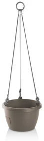 Gardenico Samozavlažovací závesný kvetináč Marina taupe, pr. 30 cm, pr. 30 cm